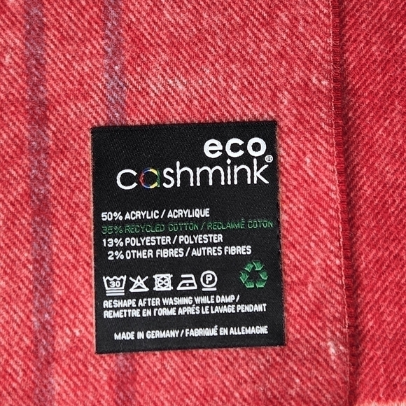 V. FRAAS ECO CASHMINK SCARF COLORFUL PLAID O/S NWOT - Picture 4 of 4